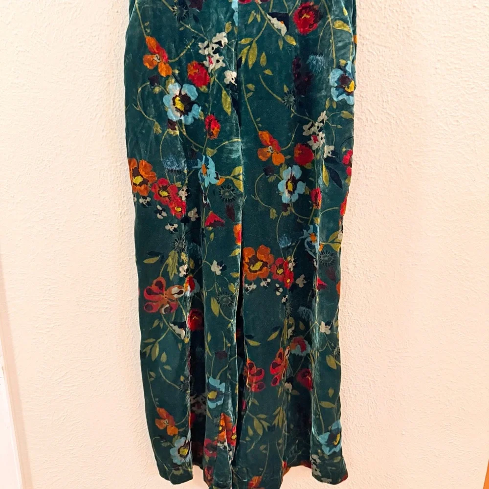Loft green velvet sleeveless jumpsuit - Picture 8 of 8